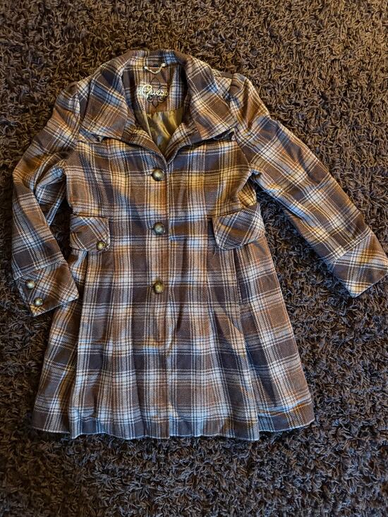 Guess Jackets & Blazers - Guess Pleated Plaid Wool Coat Size Large Vintage